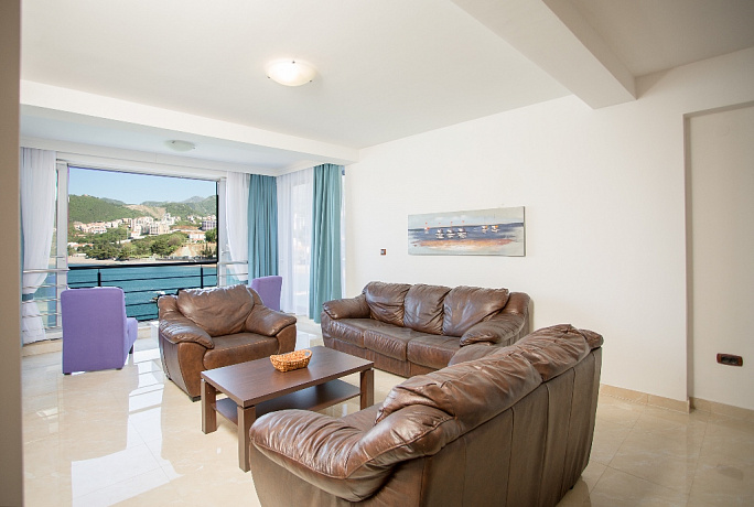 Two-bedroom apartments on the first line with a panoramic view of the Budva Riviera